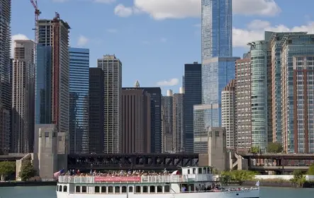 Chicago: Cruzeiro fluvial do Architecture Foundation Center a bordo da primeira-dama de Chicago